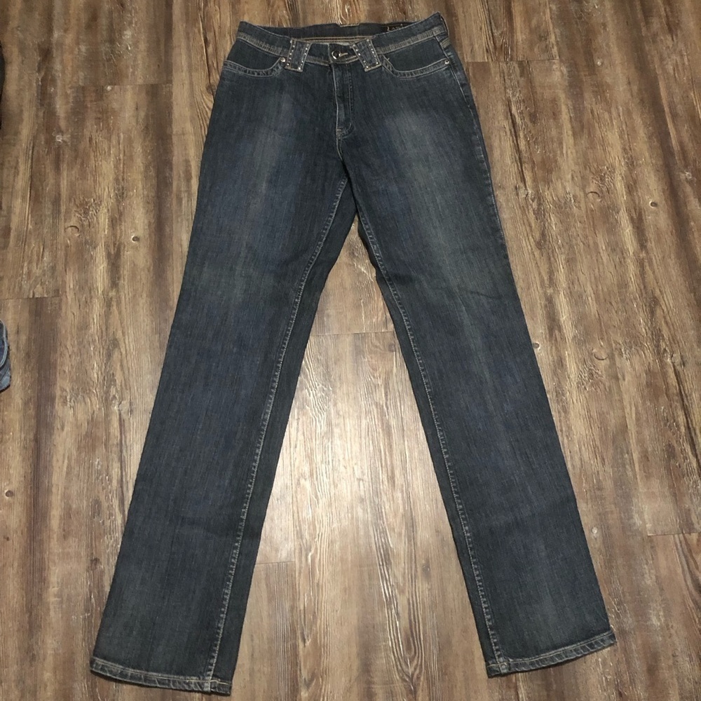 Vintage Lawman Jeans Women's 5 Straight Leg High Rise Dark Wash Western Denim